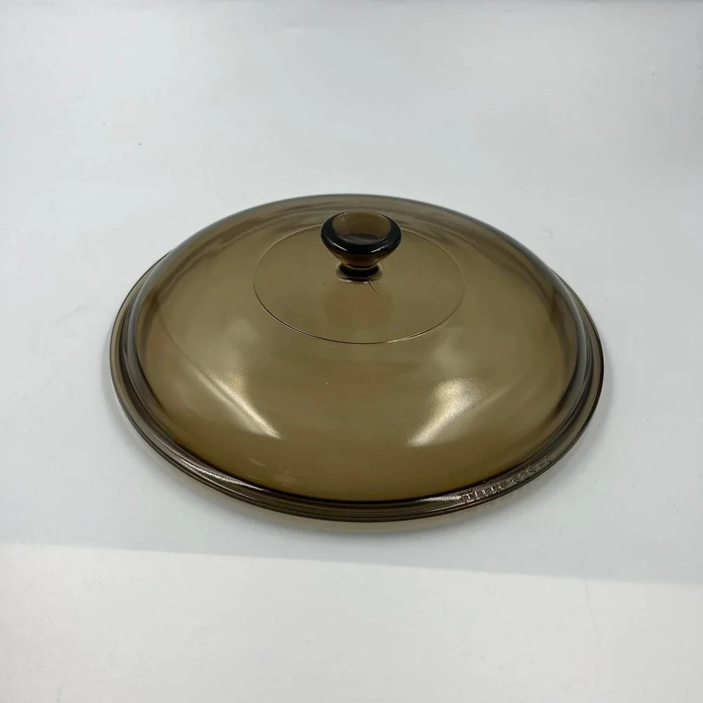 Pyrex Glass Lid 1970's Amber Colored 2.5‎ L Stock Sauce Pan Lid 624-0 Vintage